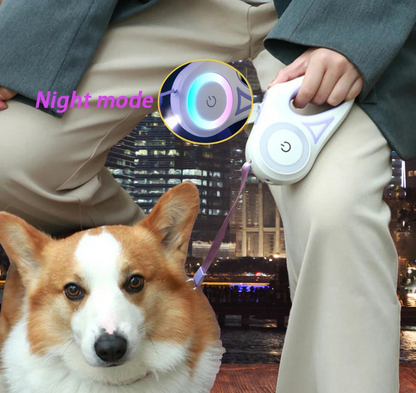 Automatic Retractable Dog Leash LED