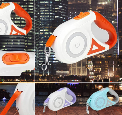 Automatic Retractable Dog Leash LED